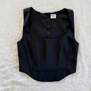 Sunday Best black satin zippered corset